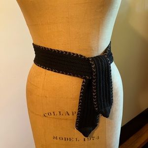 Black Cotton/Lurex Sash